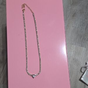 ADORNIA HEART TENNIS NECKLACE NWOT HAS DUST BAG